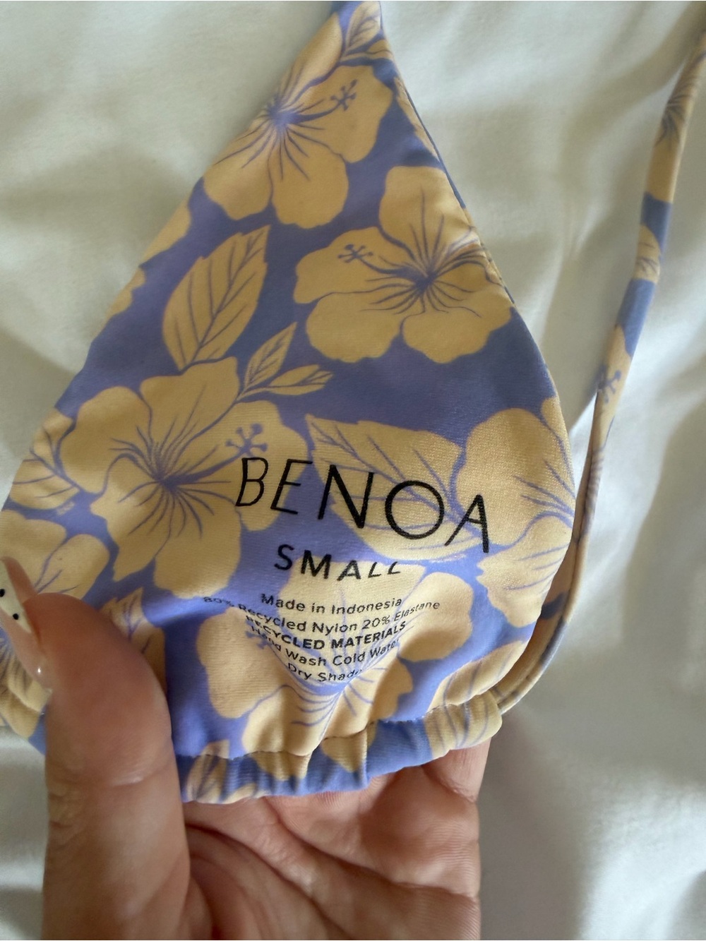 Benoa Swim Lavender and Yellow Floral Triangle Bikini Top